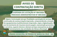 AVISO DE CONTRATAÇÃO DIRETA